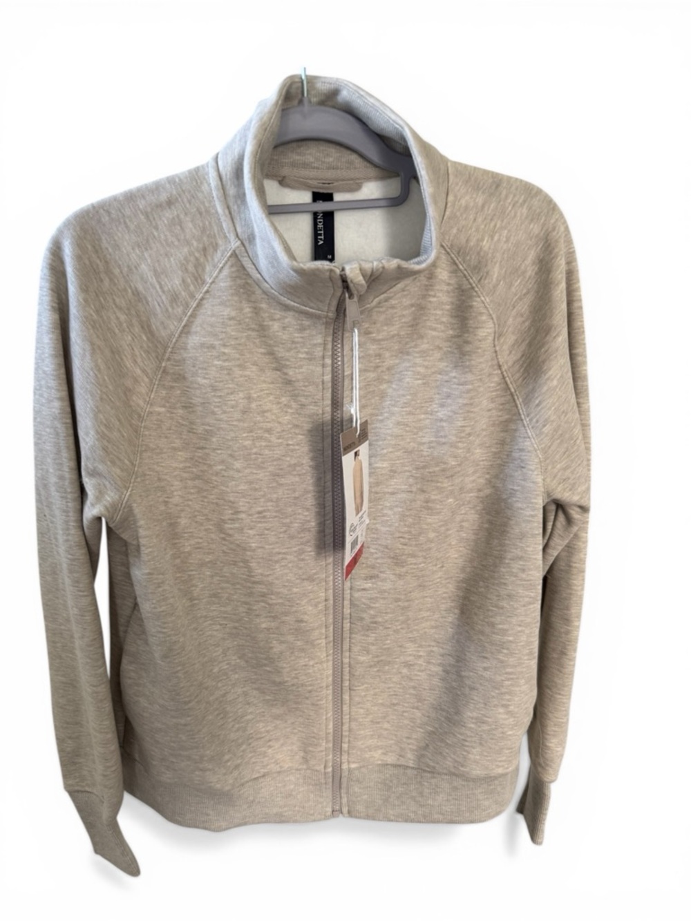 Mondetta Beige Zip Hoodie with White Sherpa Lining